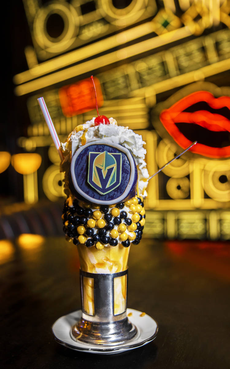 The Vegas Golden Knights Milkshake at Black Tap at The Venetian. (Benjamin Hager/Las Vegas Revi ...