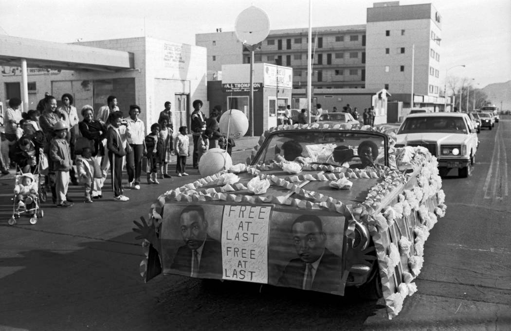 This Jan. 16, 1982, file photo shows a parade on D Street organized by the Kappi xi chapter of ...