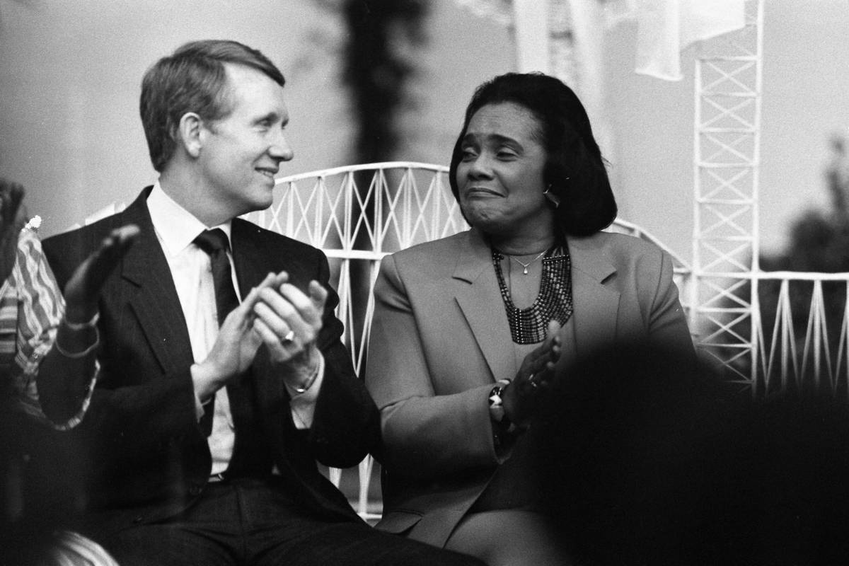 In this 1987 file photo, Coretta Scott King, widow of slain civil rights leader Martin Luther K ...