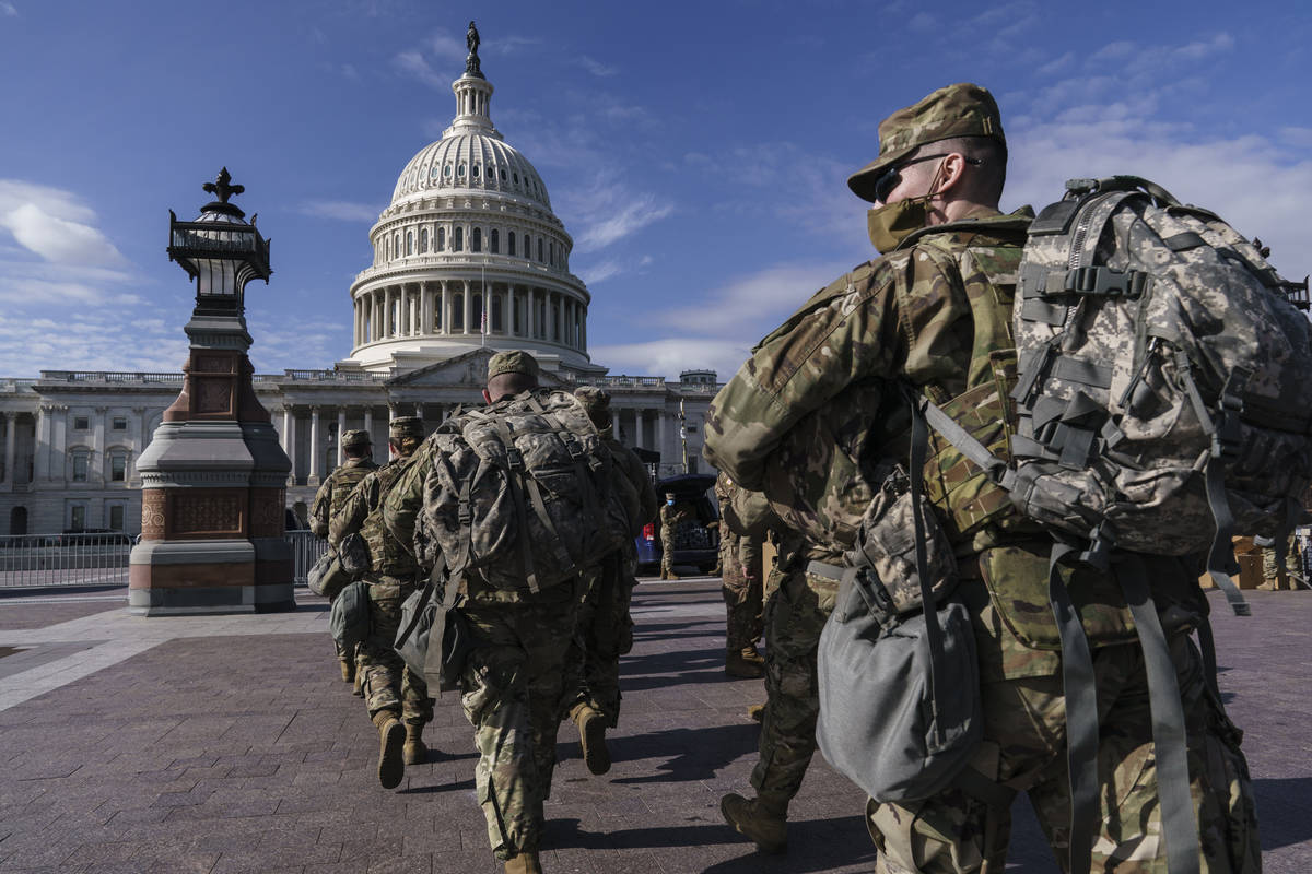 National Guard troops reinforce security around the U.S. Capitol ahead of expected protests lea ...