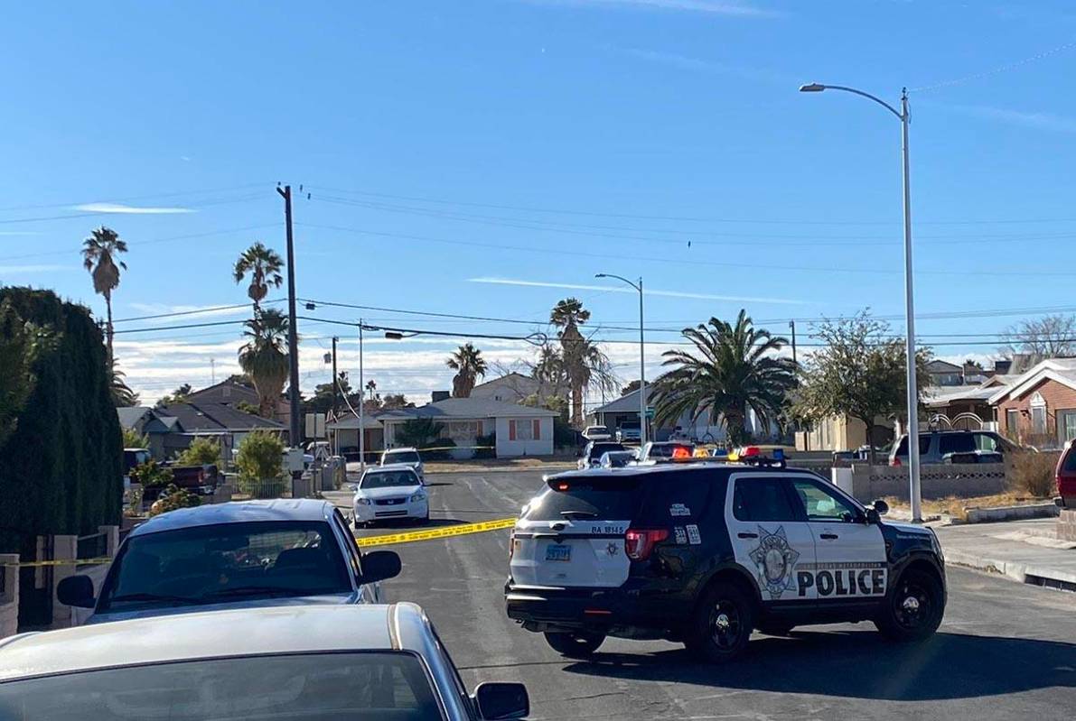 A man was seriously injured in a shooting early Monday, Jan. 18, 2021, in central Las Vegas. La ...