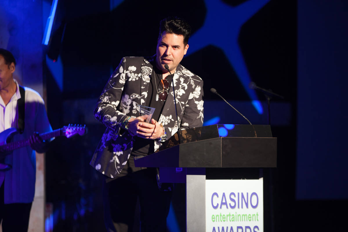 Frankie Moreno accepts his Casino Musical Artist of the Year award at the seventh annual Casino ...