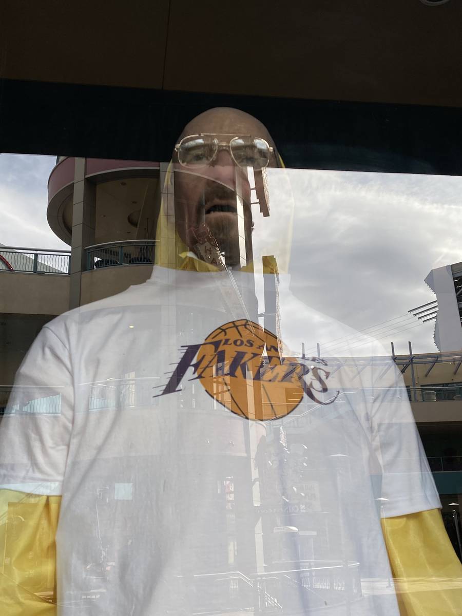 A Walter White of "Breaking Bad" mannequin wearing a Los Angeles Fakers T-shirt is shown at the ...