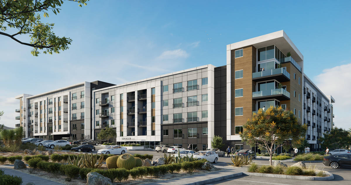 Developer Howard Hughes Corp. plans to build a 295-unit apartment complex, a rendering of which ...