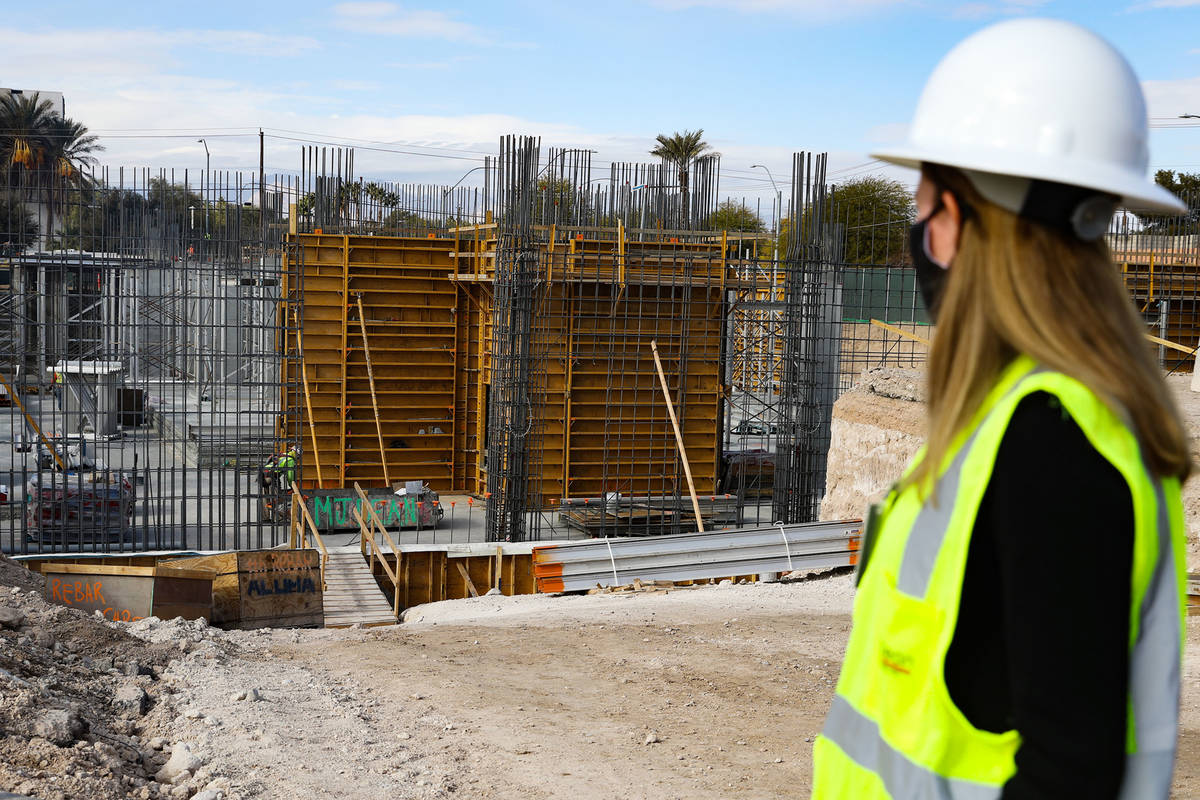 Maureen Schafer, president and CEO of Nevada Health & Bioscience Corporation, looks on at the s ...