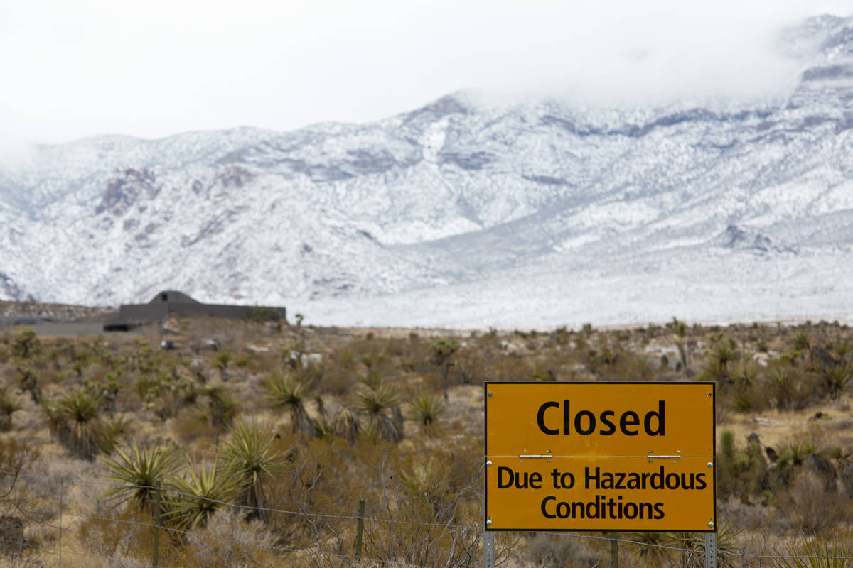 The Red Rock Scenic Loop is closed due to winter weather at Red Rock National Conservation Area ...