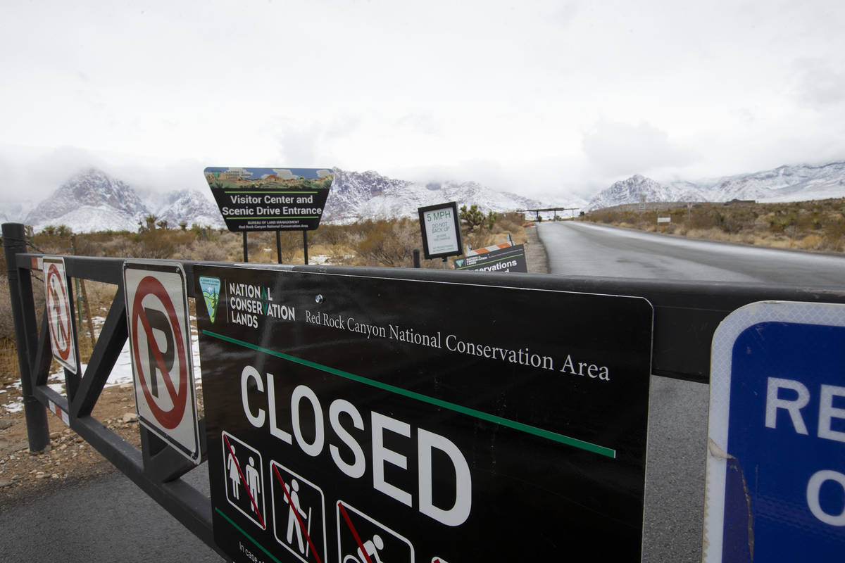 The Red Rock Scenic Loop and entrance to the visitor center is closed due to winter weather at ...