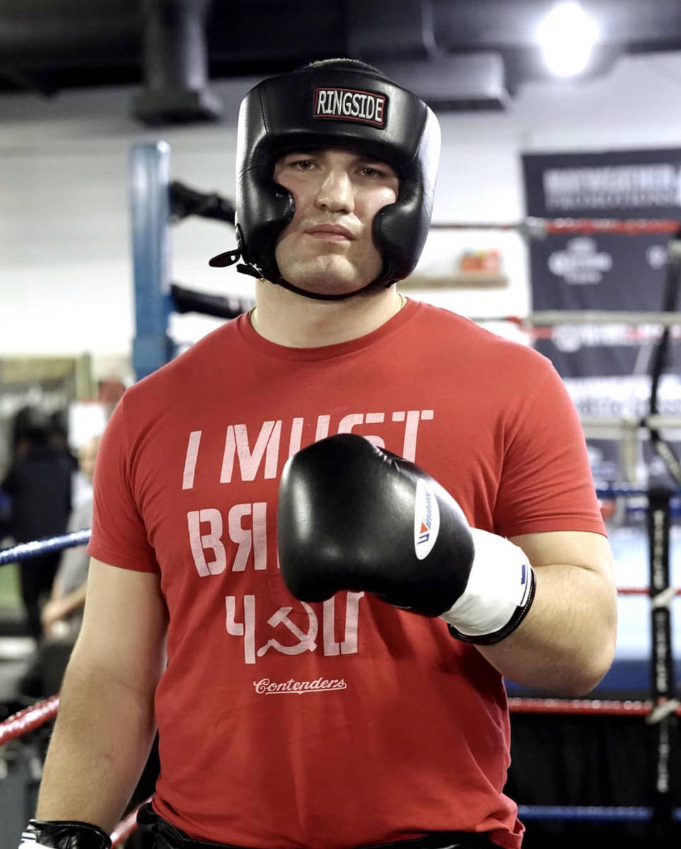 Former UNLV defensive lineman Antonio Zepeda poses for a photo at the Mayweather Boxing Club in ...