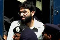 FILE - In this March 29, 2002 file photo, Ahmed Omar Saeed Sheikh, the alleged mastermind behin ...
