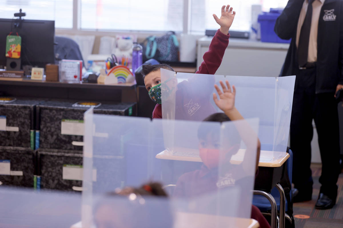 Draiden Bailey, 7, during school at Coral Academy of Science Las Vegas' Centennial Hills campus ...