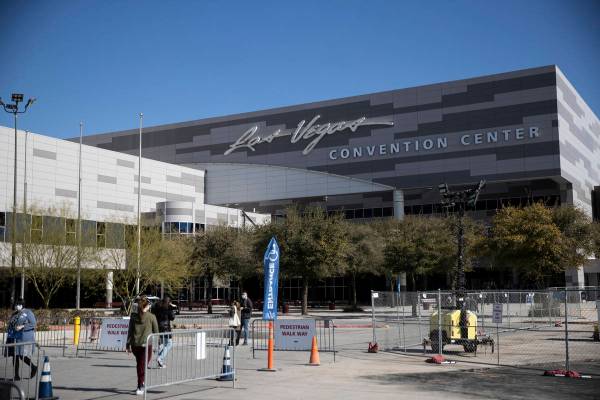 The COVID-19 vaccination site at the Las Vegas Convention Center in Las Vegas, on Tuesday, Feb. ...