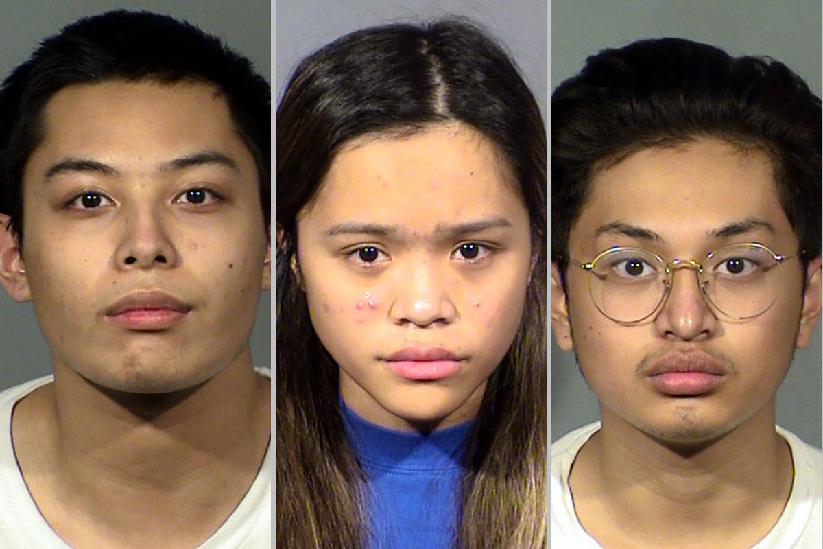 Matthew Wingco, left, Samantha Cruz and Emmanuel Saenz-De-Tejada (Las Vegas Metropolitan Police ...