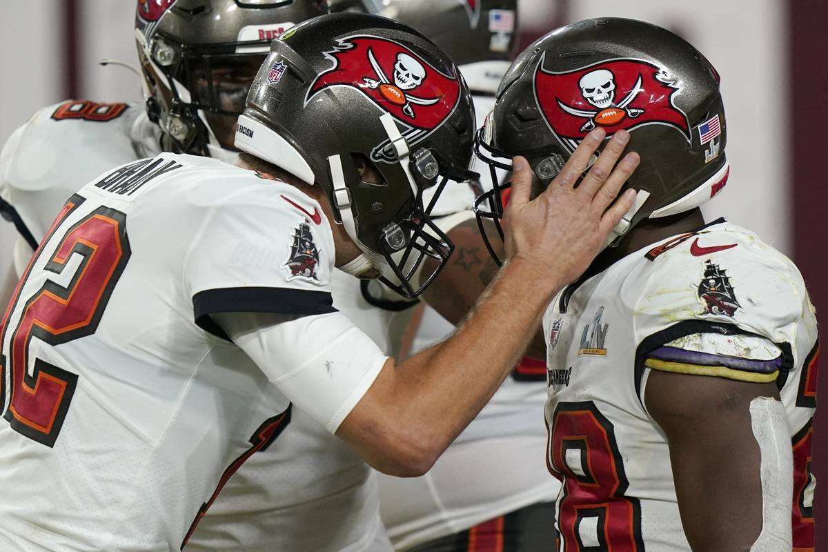 Tampa Bay Buccaneers cornerback Carlton Davis celebrates at the end of the NFL Super Bowl 55 fo ...