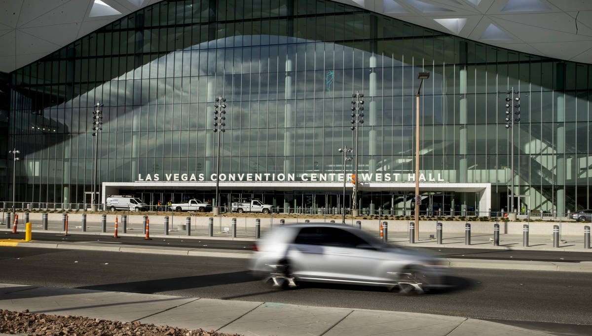 Construction continues about the front of the new Las Vegas Convention Center West Hall on Wedn ...