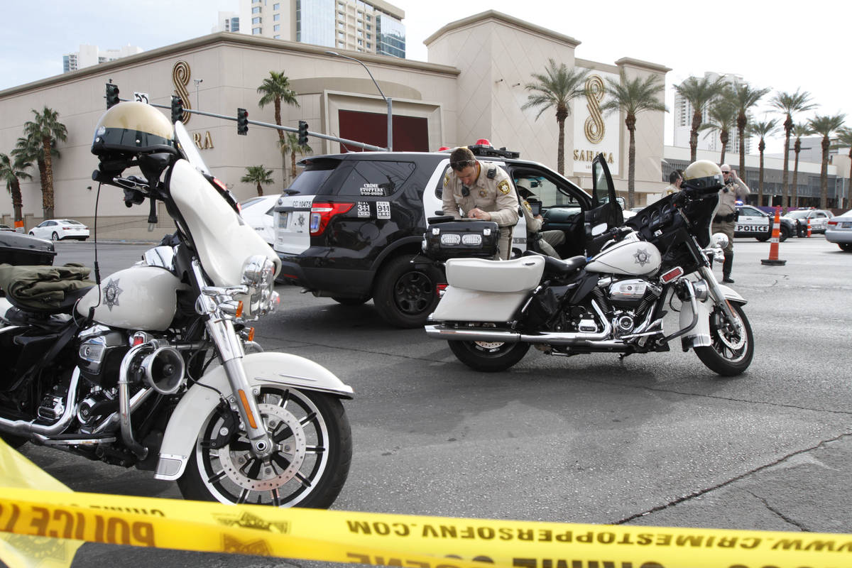 Las Vegas police investigate a fatal accident near Sahara Avenue and Las Vegas Boulevard South ...