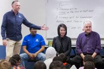 Boys & Girls Clubs CEO Andy Bischel, left, introduces governor-elect Steve Sisolak and wife ...