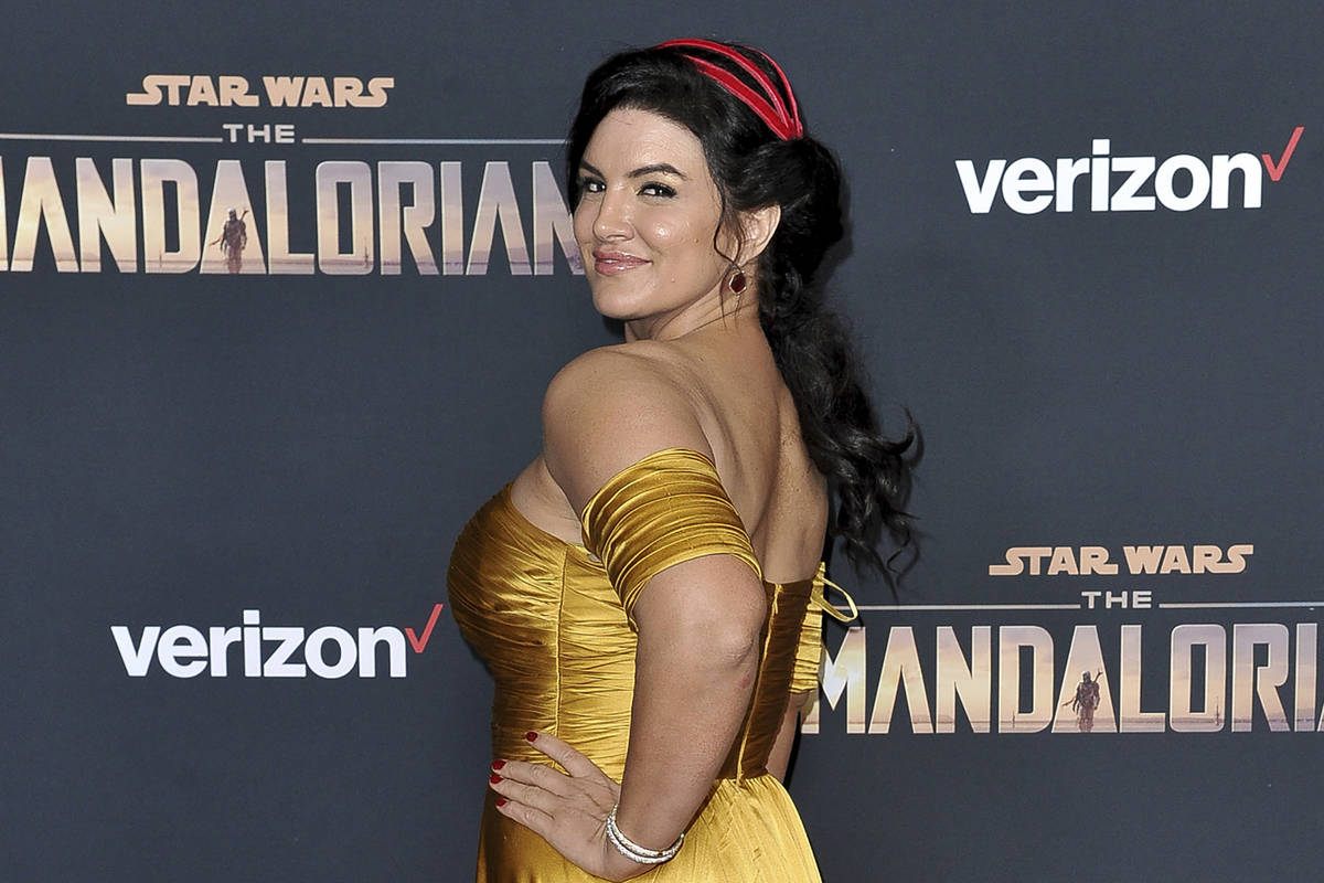 In this Wednesday, Nov. 13, 2019, file photo, Gina Carano attends the LA premiere of "The Manda ...