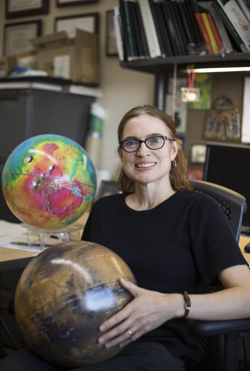 Dr. Libby Hausrath at her office at the University of Las Vegas in Las Vegas, Thursday, Oct. 24 ...