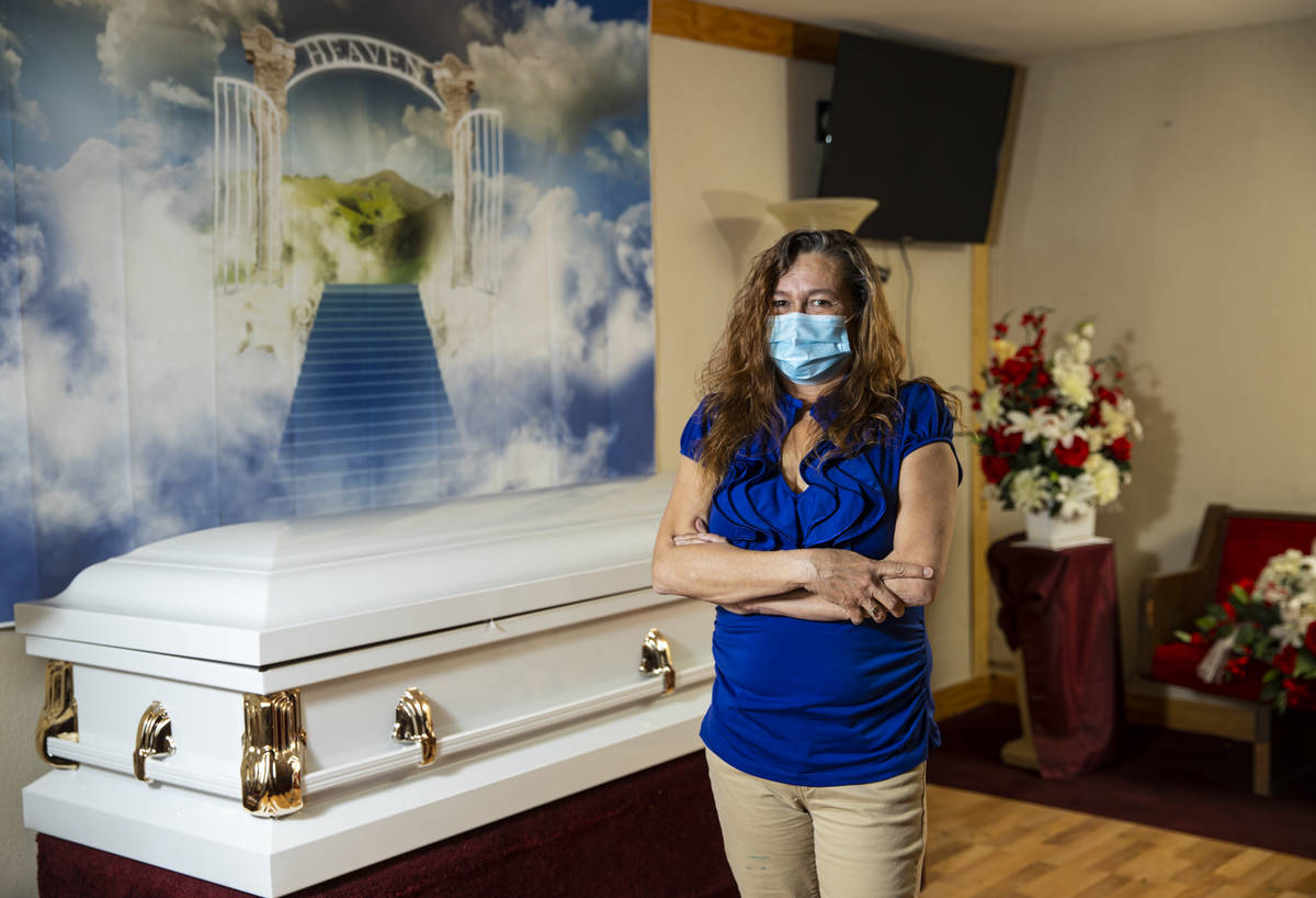 Sheila Winn, funeral director at Clark County Funeral Services, poses for a portrait in the cha ...