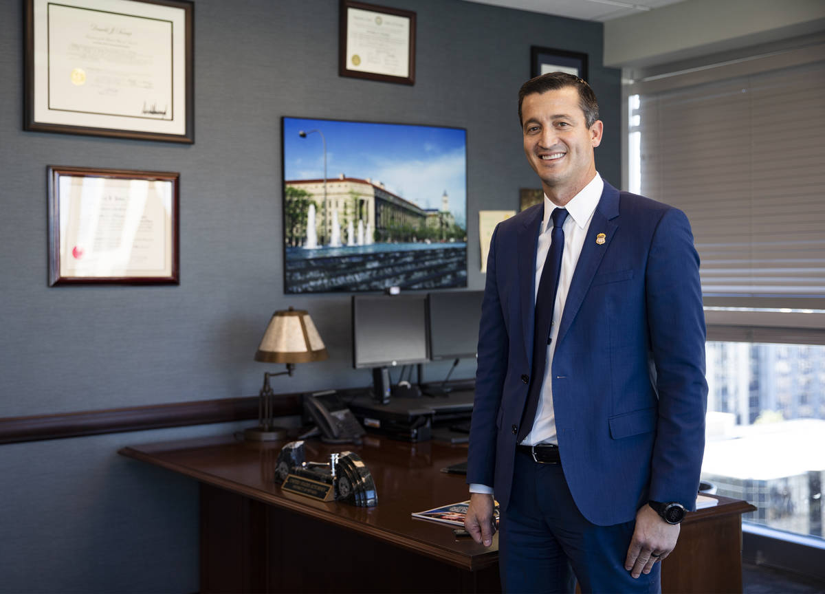 Nevada U.S. Attorney Nicholas Trutanich at his office in Las Vegas Thursday, Feb. 18, 2021. Tru ...