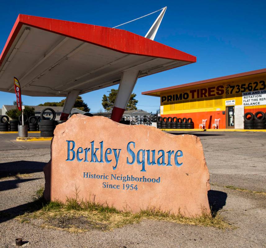 A historic marker for the Berkley Square neighborhood, which was designed by architect Paul R. ...