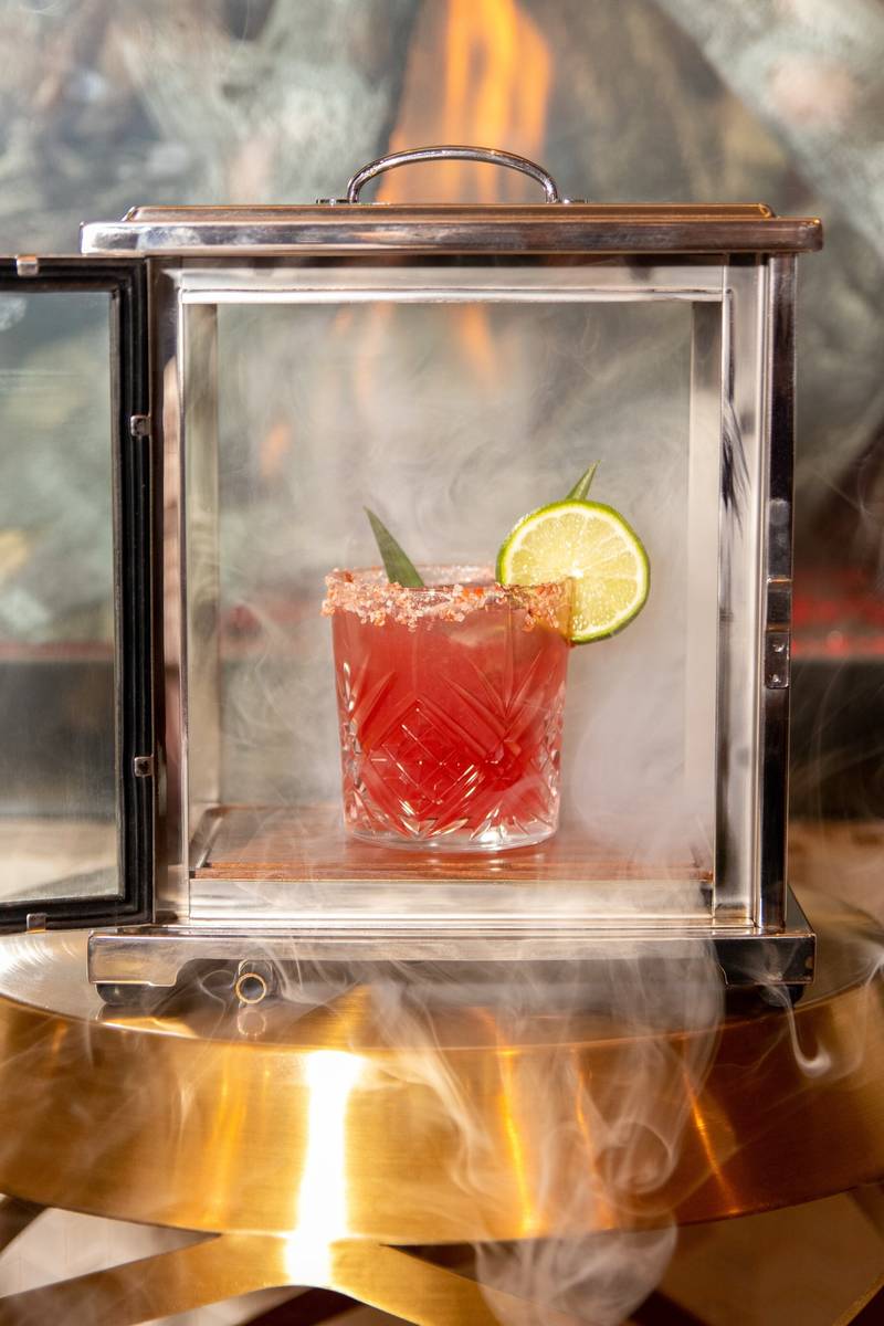 The Mojave Margarita at the Casbar Lounge, in its smoking chamber. (Sahara)