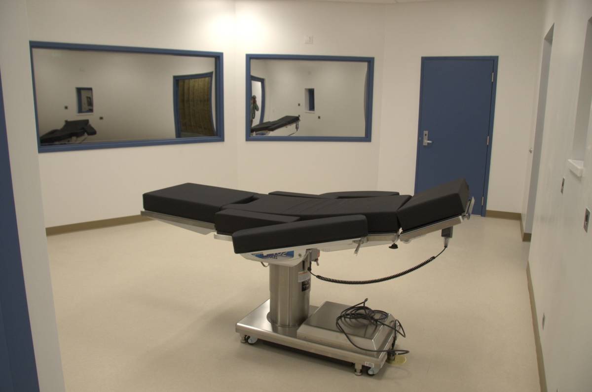 A view of the gurney inside the execution chamber at Ely State Prison in this Nov. 10, 2016, fi ...
