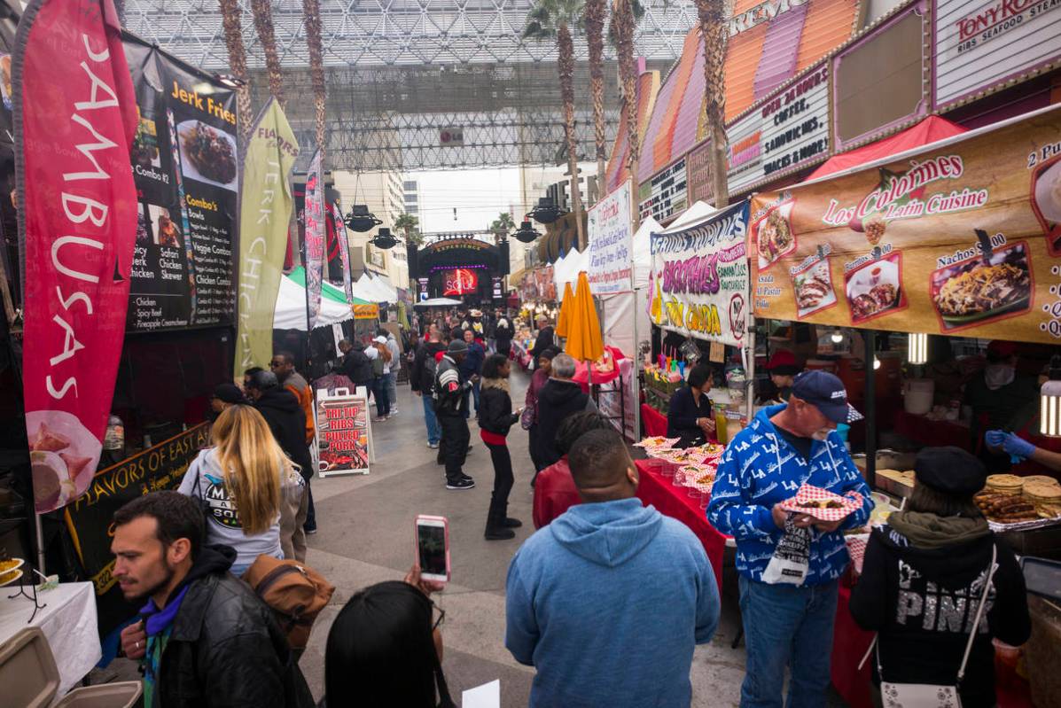 People check out vendors during the 17th annual Taste & Sounds of Soul Festival at the Frem ...