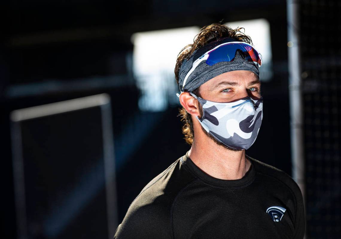 Chicago Cubs' Kris Bryant speaks with the media before participating in batting practice at the ...