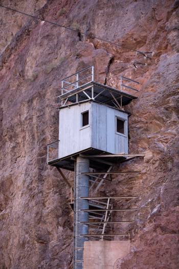 The gauging station on the wall of the Colorado River was used to monitor water flow in the 193 ...