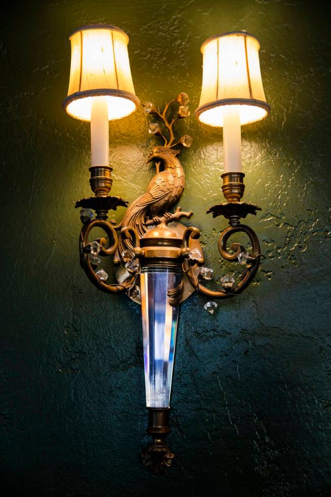 A reproduction light fixture at the newly renovated Belvada Hotel. (Rachel Aston/rjmagazine @ro ...