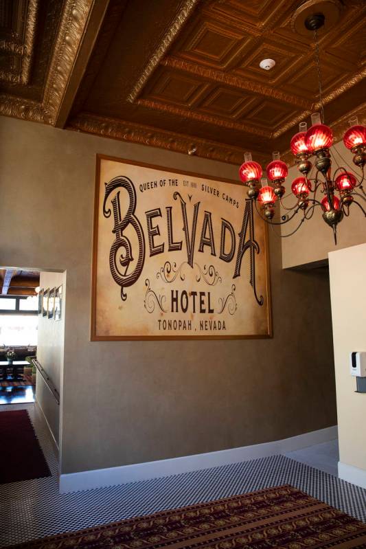 Nancy Cline decorated the hotel with reproductions such as the sign shown here. (Rachel Aston/r ...