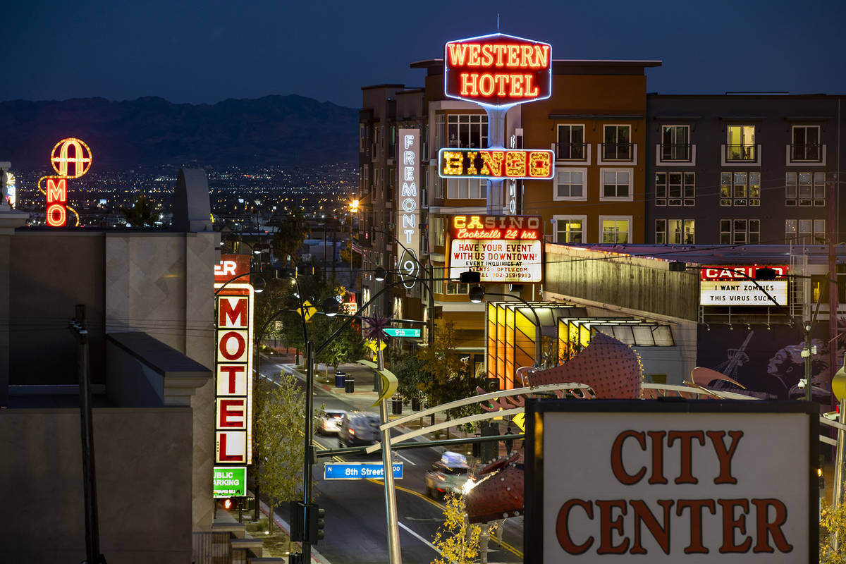 The Fremont9 apartment complex, rear, along Fremont Street is a legacy of Tony Hsieh and his Do ...