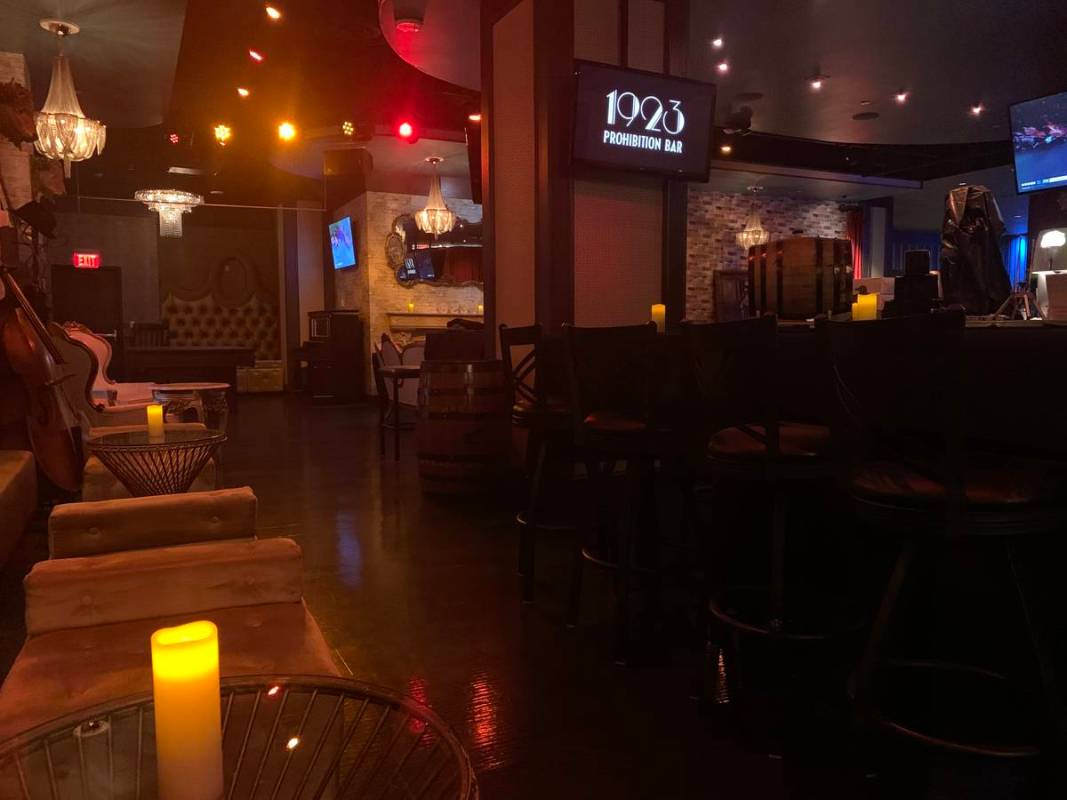 A look at 1923 Prohibition Bar at Mandalay Bay, which opens for live entertainment on Saturday, ...