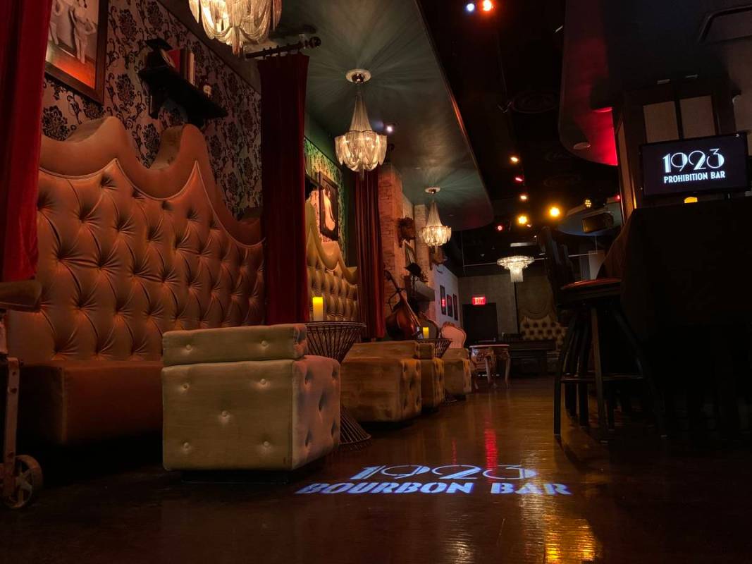 A look at 1923 Prohibition Bar at Mandalay Bay, which opens for live entertainment on Saturday, ...