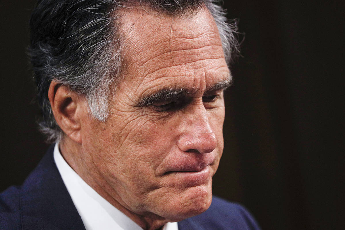 Sen. Mitt Romney, R-Utah, listens during a Senate Health, Education, Labor, and Pensions commit ...