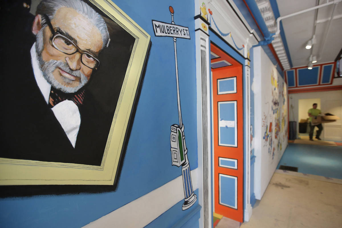 FILE - In this May 4, 2017, file photo, a mural that features Theodor Seuss Geisel, left, also ...