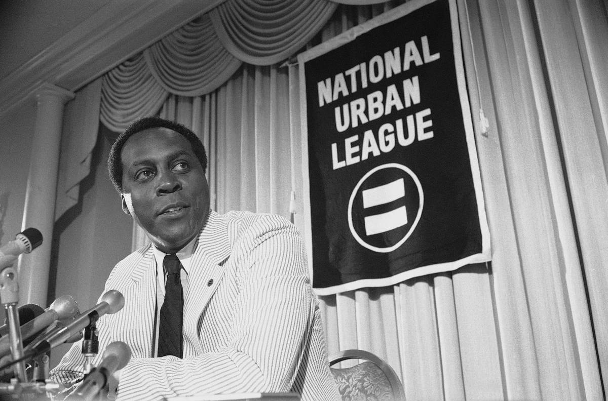 FILE - In this July 27, 1977 file photo, Vernon Jordan, President of the National Urban League, ...
