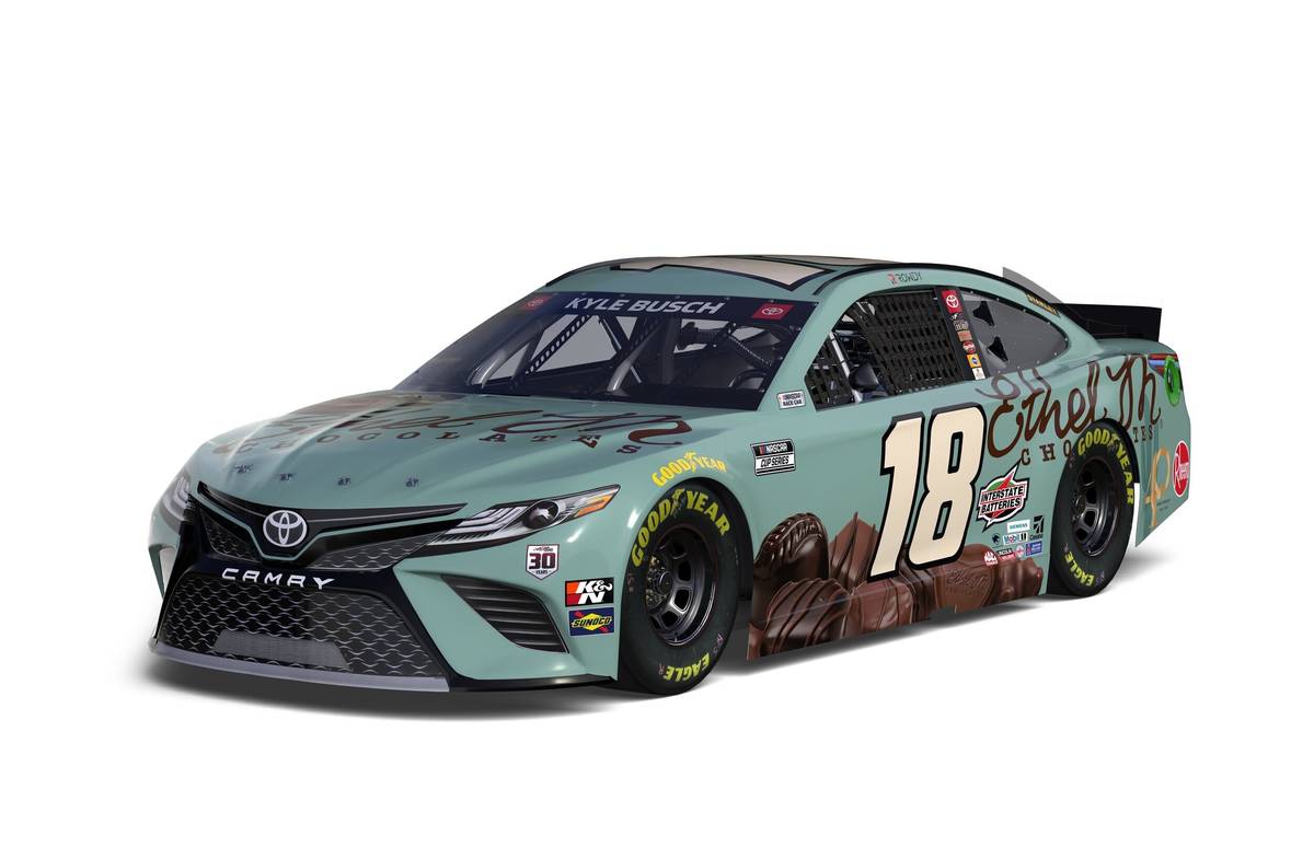 Kyle Busch's NASCAR car. (Ethel M Chocolates)