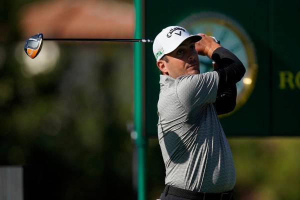 Francesco Molinari, of Italy, tees off on the 17th hole during the first round of the Genesis I ...