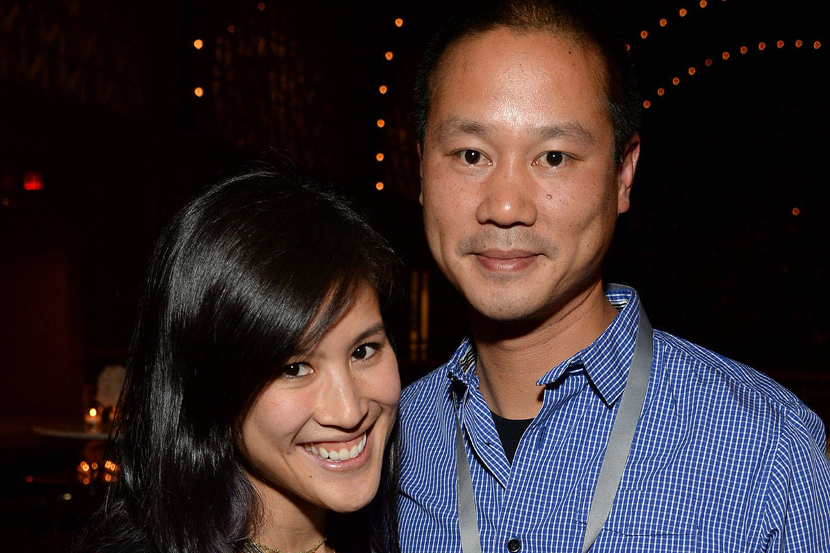 Mimi Pham and Zappos.com CEO Tony Hsieh (Photo by Michael Kovac/Getty Images for Vanity Fair)