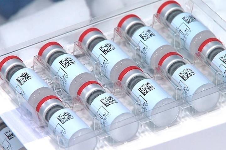 This Dec. 2, 2020 photo provided by Johnson & Johnson shows vials of the COVID-19 vaccine in th ...