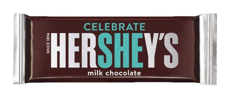 Hershey's limited-edition "Celebrate SHE" bar. (Hershey's)