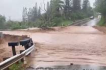Evacuations were ordered for residents living downstream from Kaupakalua Dam in Maui, Hawaii, o ...