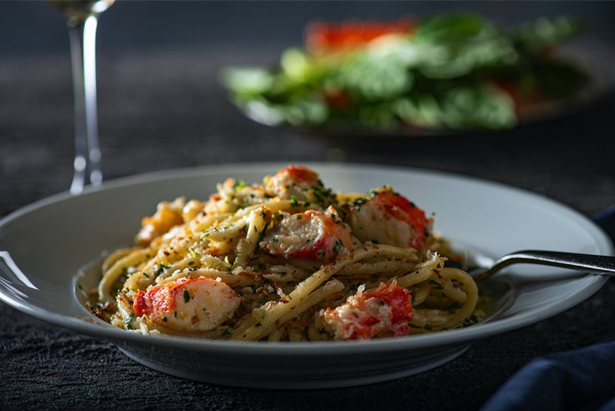 Alaskan King Crab Pasta, to be served at One Steakhouse. (One Steakhouse)