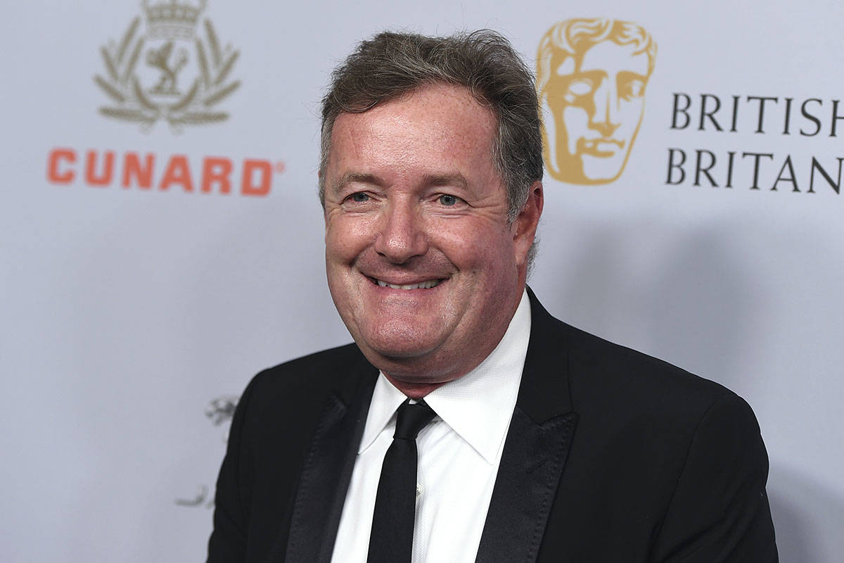 FILE - In this Friday, Oct. 25, 2019 file photo, Piers Morgan arrives at the BAFTA Los Angeles ...