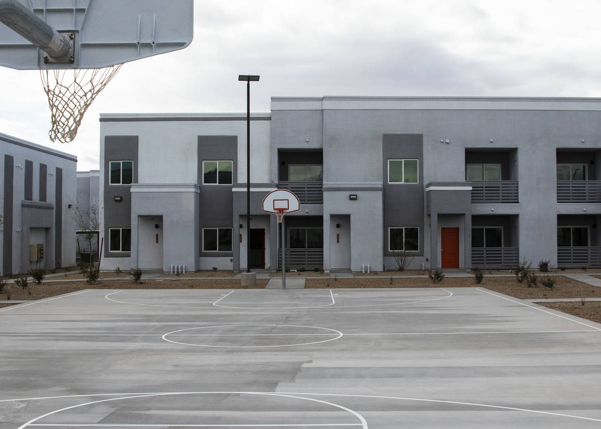 A basketball court at the newly opened Showboat Park apartment complex, on Wednesday, March, 10 ...