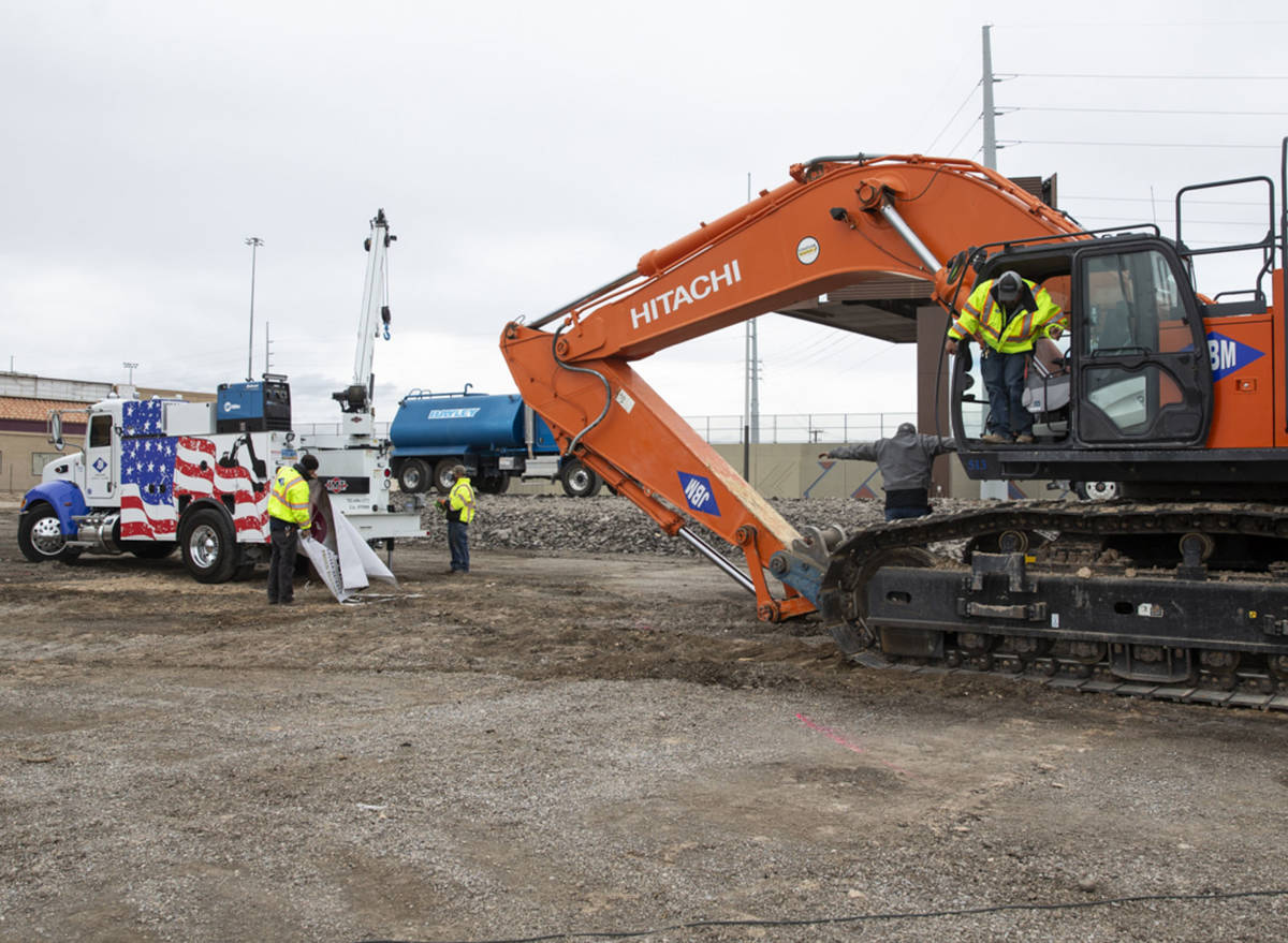 The site of the Apex at Meadows apartment complex project seen during a groundbreaking ceremony ...