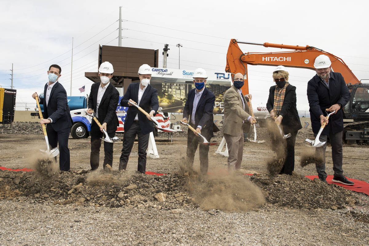 Senior vice president at Cantor Fitzgerald Steve Pointer, from left, Silverstein Properties' Ma ...