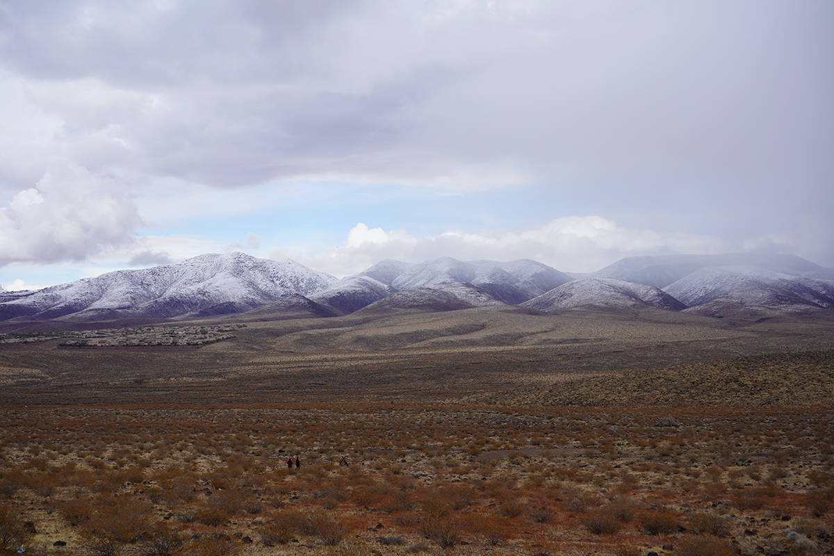 A wintry Sloan Canyon National Conservation Area on Friday, March 12, 2021. Natalie Burt)